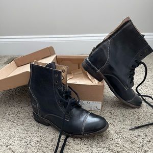 BED STU Laurel Black Rustic Cobbler Series Boots